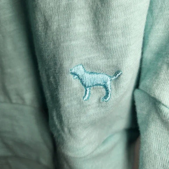 PINK Victoria's Secret Aqua Oversized Lightweight Long Sleeve Size Large - Picture 3 of 4